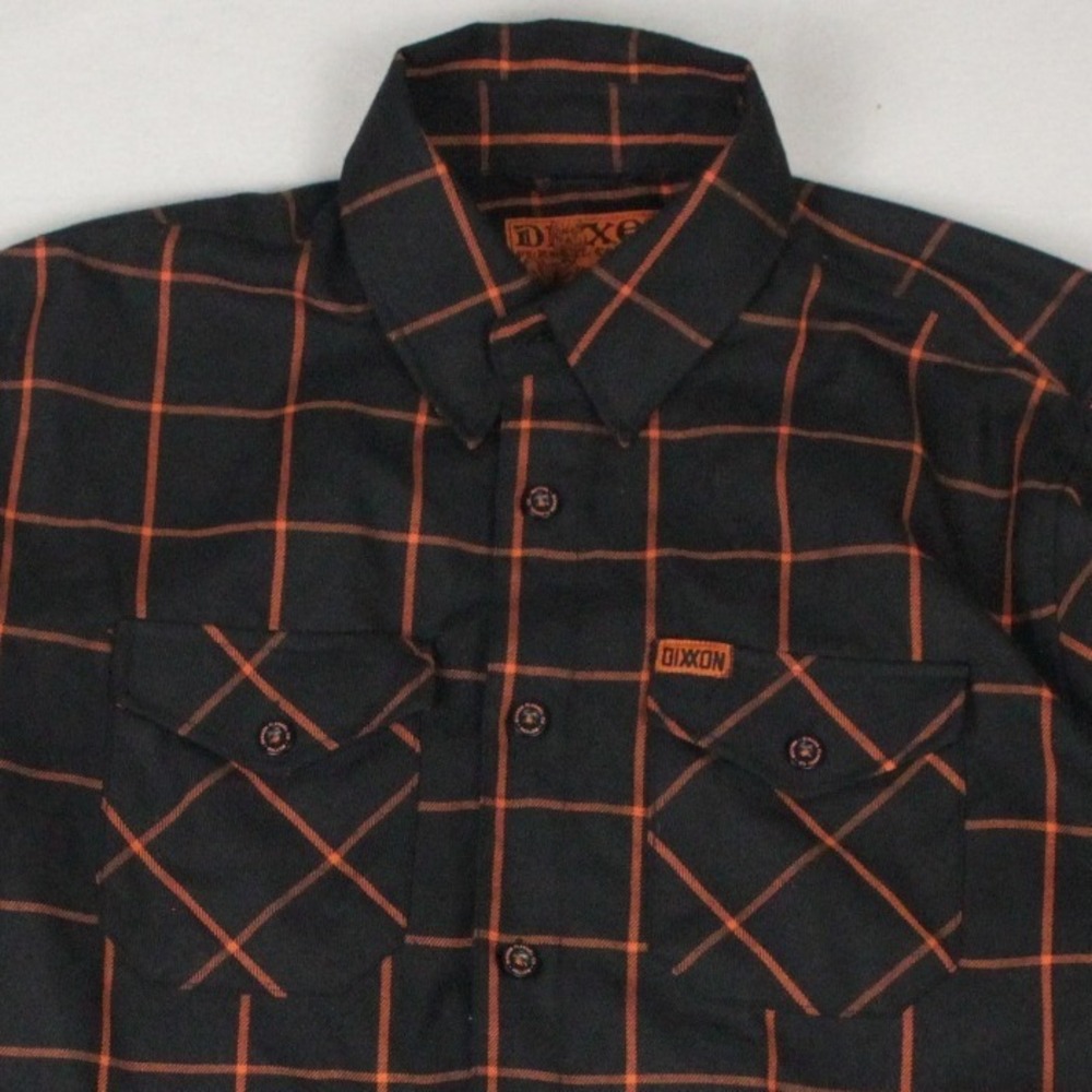 Dixxon Flannel Co The Hallow Flannel Shirt Mens L Black Orange Halloween